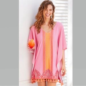 Cabana Life Pink and Orange Swim Coverup